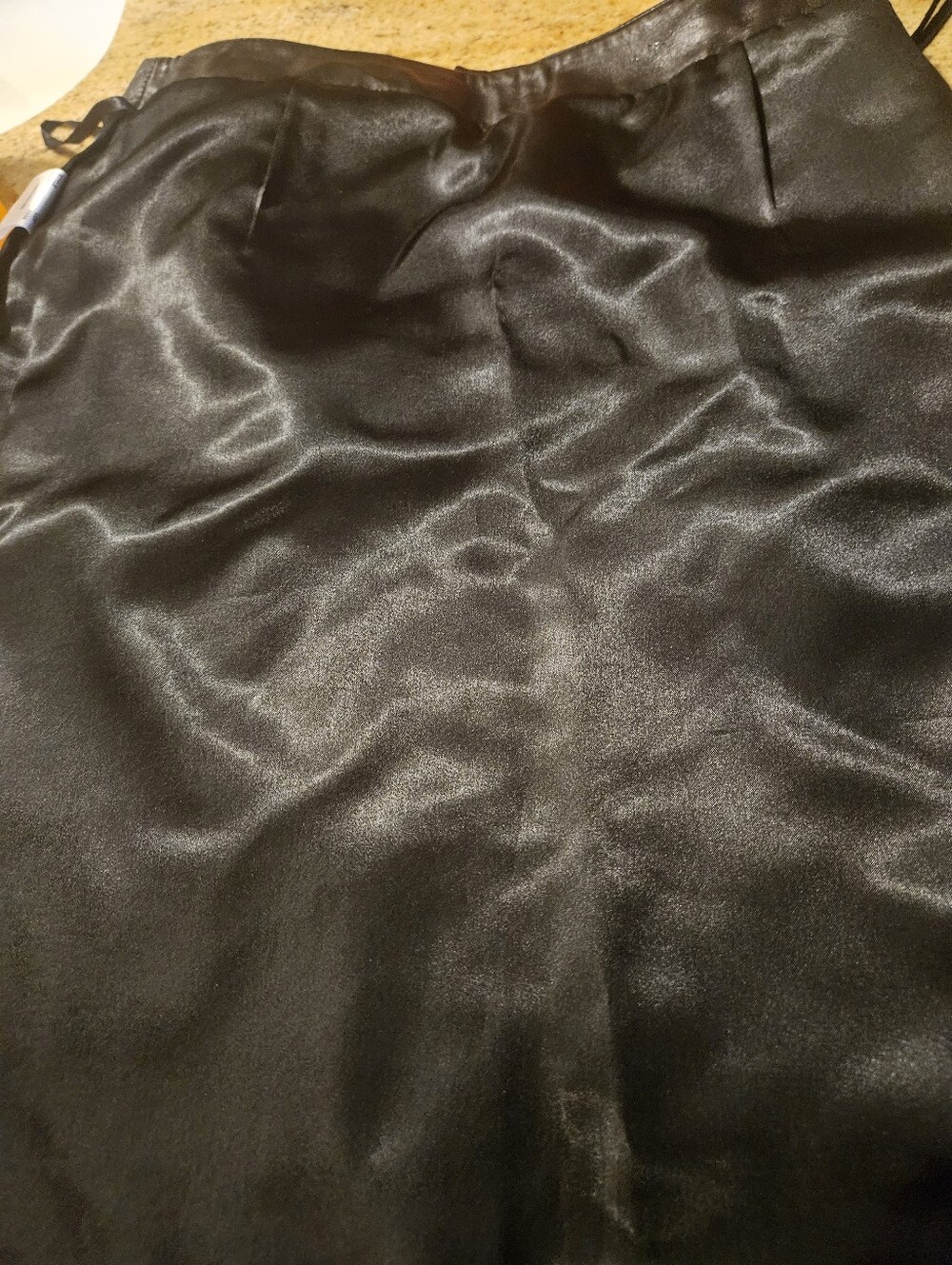 Satin Black Slip Skirt